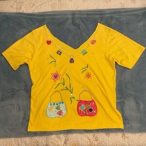 Yellow off the shoulder top